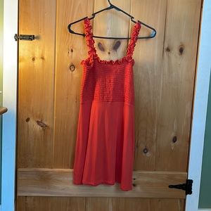 Reformation jersey mini dress with smocked bodice and straps - like new!